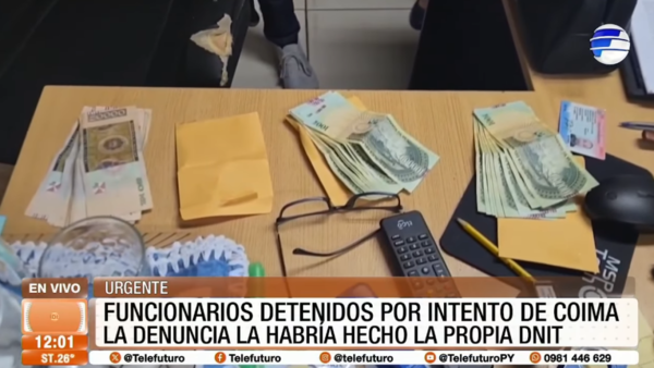 Funcionarios de DNIT detenidos por intento de coima