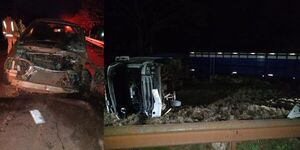 COLISIÓN ENTRE AUTOMÓVIL Y TRANSGANADO EN TOMÁS ROMERO PEREIRA
