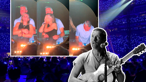 ¿Atrapados por la KissCam ? Imágenes revelan un amorío en concierto de Coldplay