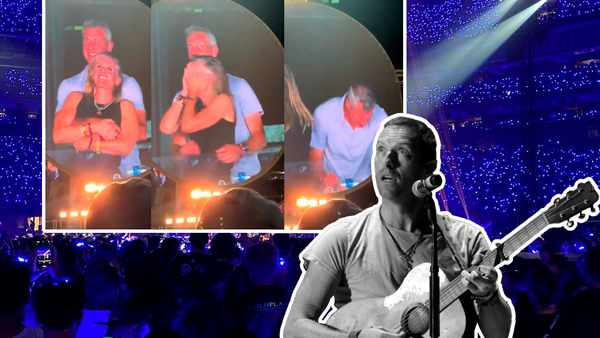 ¿Atrapados por la KissCam ? Imágenes revelan un amorío en concierto de Coldplay