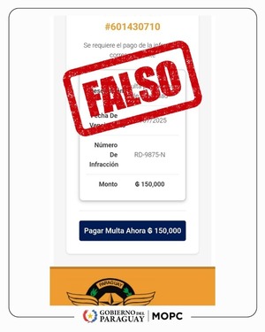 Alertan sobre estafas con falsas multas de la Patrulla Caminera - ADN Digital