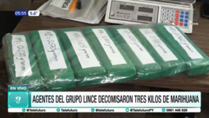 Agentes del Grupo Lince decomisaron tres kilos de marihuana