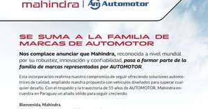 La Nación / Mahindra se incorpora a la familia de marcas representadas por Automotor