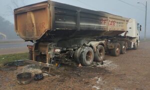 Se incendiaron las ruedas de un camión en plena ruta