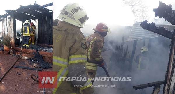 INCENDIO CONSUMIÓ POR COMPLETO VIVIENDA EN EDELIRA 70