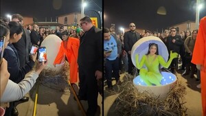 Laurys Dyva salió de un enorme huevo y armó guyryry en la EXPO