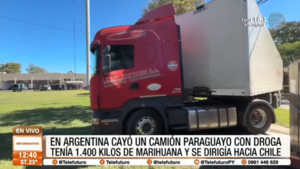 En Argentina cayó un camión paraguayo con droga