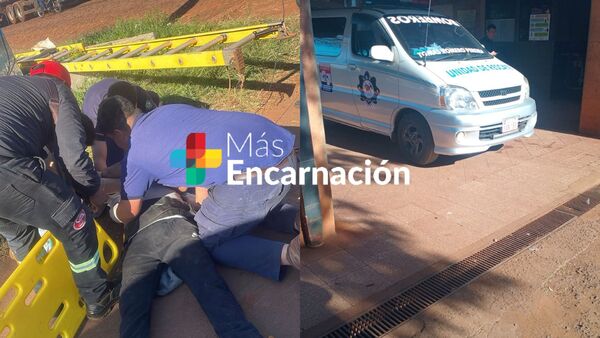 Obrero sufre descarga eléctrica y cae de 4 metros en Tomás Romero Pereira