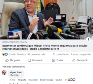 «Cherem…»a respuesta de Miguel Prieto a la confirmación de sus robos