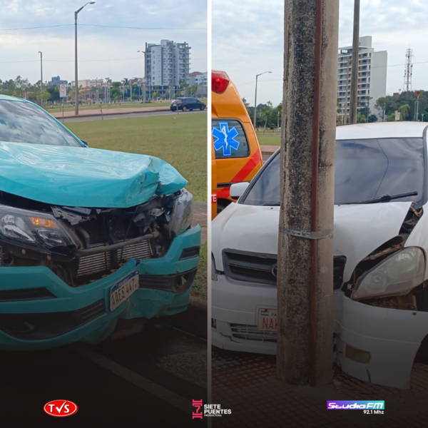 Accidente vial en Encarnación deja daños materiales en Paseo Los Teros - «TVS DIGITAL»