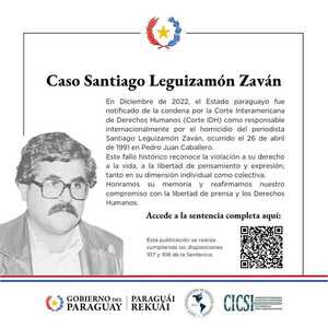 Caso Leguizamón: Gobierno refuerza acciones para cumplir con sentencia de la Corte Interamericana - .::Agencia IP::.