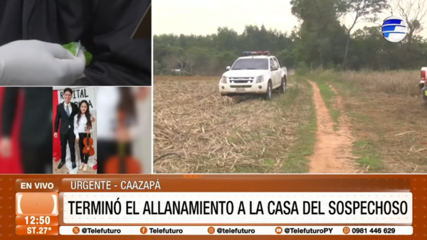 Caso Melania: Terminó el allanamiento a la casa del sospechoso