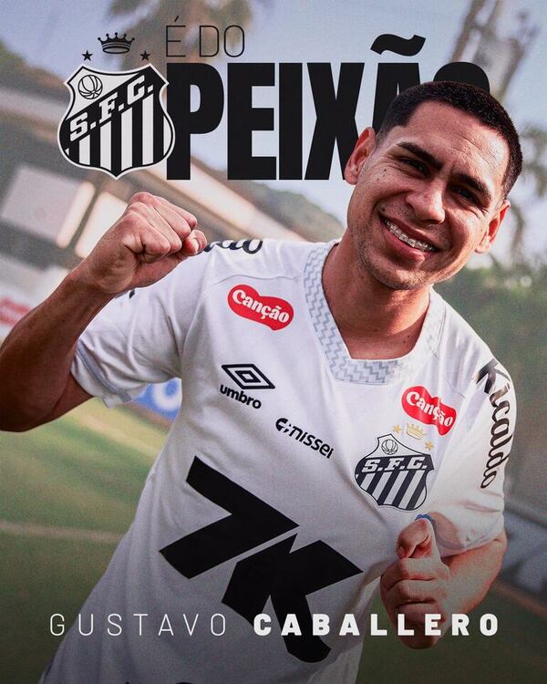 Gustavo Caballero presentado oficialmente en el Santos de Brasil - Fútbol Internacional - ABC Color