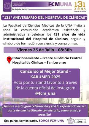 Hospital de Clínicas celebra su 131° aniversario con una jornada llena de ciencia, compromiso y tradición » San Lorenzo PY