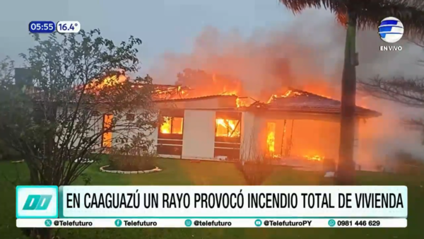 En Caaguazú un rayo provocó incendio que redujo a cenizas una vivienda