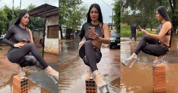La Nación / Ni Nicki Minaj se animó a tanto: Laurys Dyva y su “High School Pose” sobre ladrillos