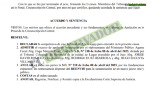 Anulan pena por reducción por fallo “irrazonable e incoherente” de Tribunal de Sentencia - El Observador