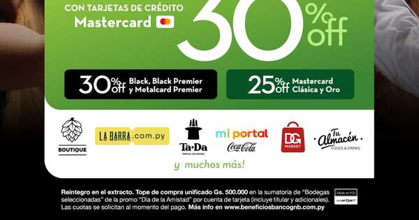 La Nación / Nuevos beneficios con descuentos de hasta el 30% por el mes de la amistad con Banco GNB