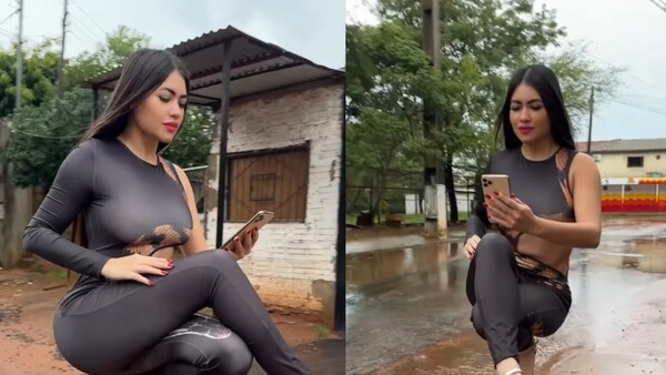 VIDEO: Así "icónicamente" Laurys Dyva protestó contra raudales en Ñemby