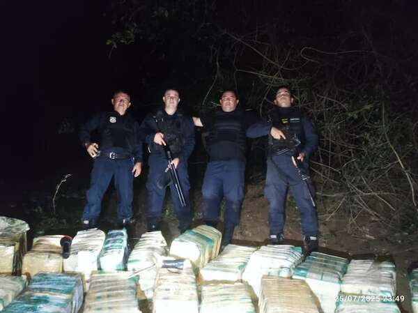 Noche agitada en Cerrito: un baleado y más de 600 kilos de droga incautada - Policiales - ABC Color
