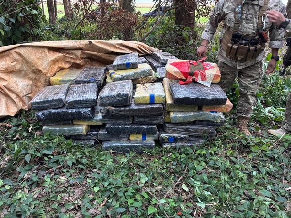 Itakyry: incautan casi 870 kilos de marihuana ocultos en zona boscosa