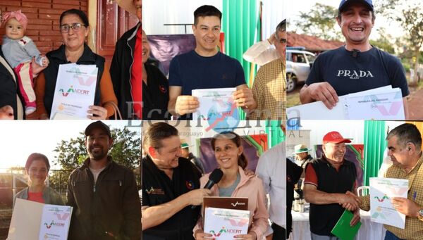 Los rostros de la felicidad al recibir el título de propiedad en Tomás Romero Pereira