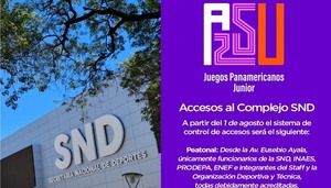 Accesos al Complejo SND durante los Juegos Panamericanos Junior Asunción 2025
