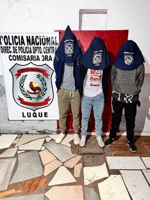 Tres aprehendidos en flagrancia por robar celulares en Luque