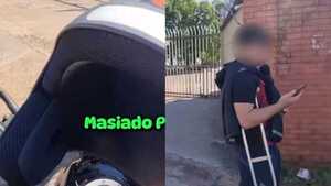 Se negó a usar casco y armó lío con moto bolt