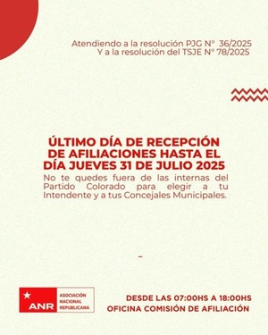 Partido Colorado cierra este jueves su padrón para internas municipales - ADN Digital