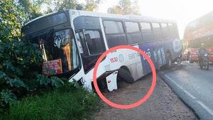 Susto en pleno viaje: Bus pierde dirección y queda al borde de un barranco •