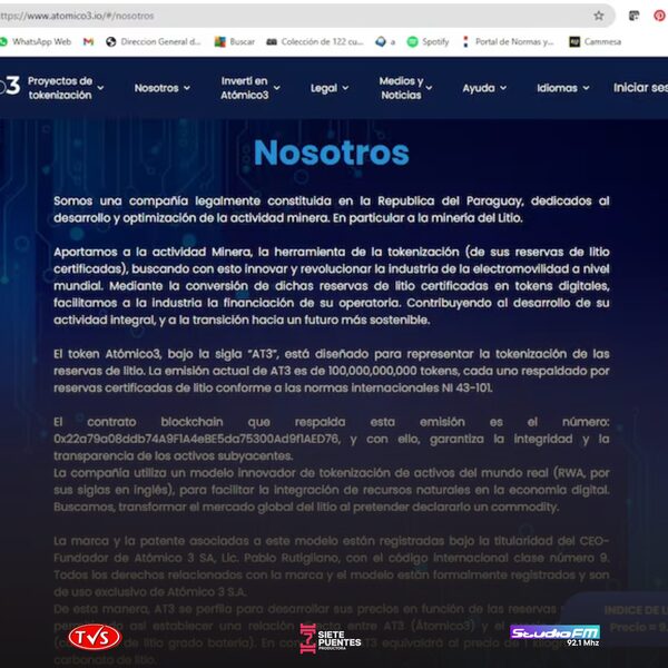 ¿QUÉ ES ATÓMICO 3, LA EMPRESA CRIPTO PARAGUAYA DENUNCIADA EN ARGENTINA? - «TVS DIGITAL»