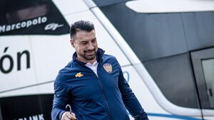 Cáceres, feliz por la victoria y el debut de su hijo