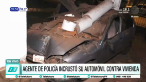 Agente de policía choca contra vivienda en Luque y da positivo al alcotest