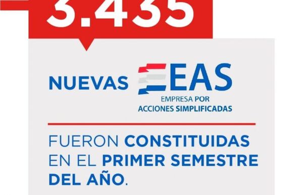 Más de 3.400 empresas fueron constituidas por USD 163 millones