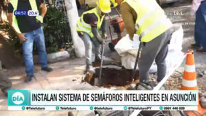 Instalan sistema de semáforos inteligentes en Asunción