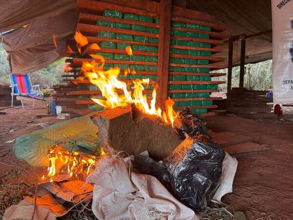 Incautan más de 6 toneladas de marihuana y destruyen campamentos narcos en San Pedro - Nacionales - ABC Color