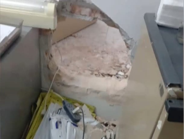 Frustran intento de robo con boquetes en banco de San Estanislao