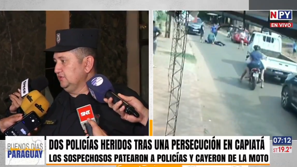 Policías cayeron al pavimento tras persecución en Capiatá