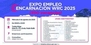 EXPO EMPLEO ENCARNACIÓN WRC OFRECE 300 VACANCIAS