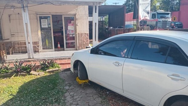 ¡El colmo! Zorros entraron a un patio ajeno y pusieron cepo a un auto