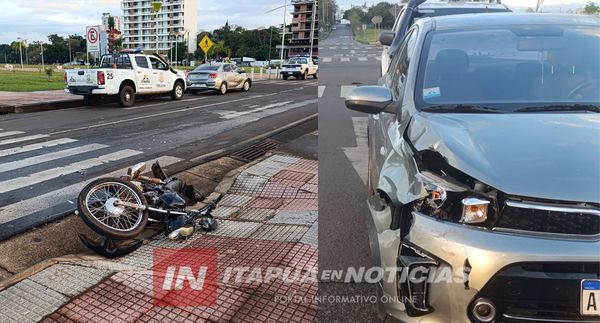 MOTOCICLISTA RESULTÓ CON LESIONES TRAS COLISIÓN EN ENCARNACIÓN 