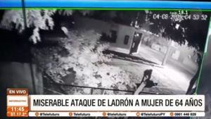 Miserable ataque de ladrón a mujer de 64 años