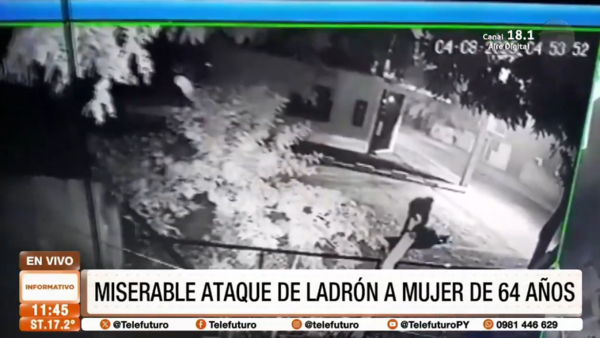 Miserable ataque de ladrón a mujer de 64 años