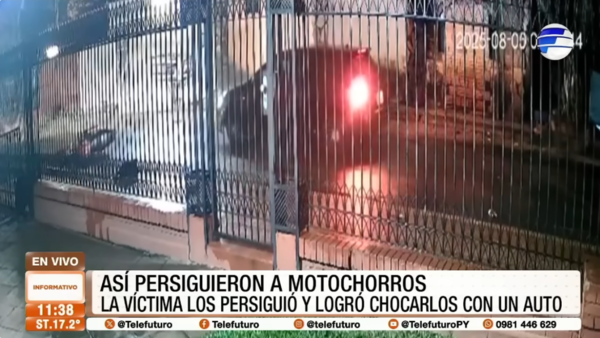 Persiguió y chocó a motochorros tras asalto