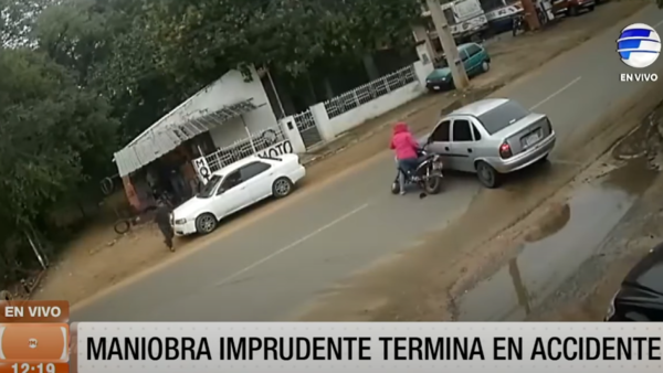 Maniobra imprudente termina en accidente en Luque