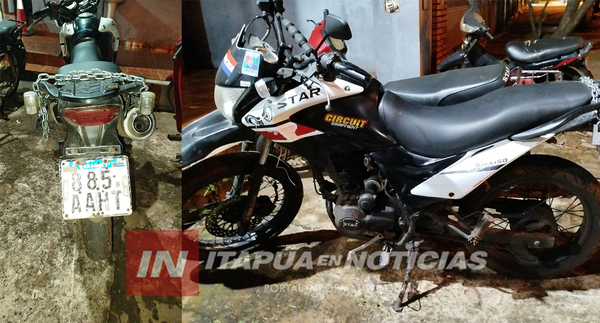 APREHENDEN A PRESUNTO LADRÓN Y RECUPERAN MOTOCICLETA HURTADA 