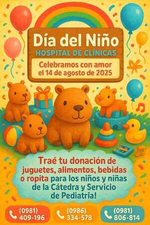 Cátedra de Pediatría de Clínicas agasajará a pequeños pacientes con tradicional Semana del Niño - .::Agencia IP::.
