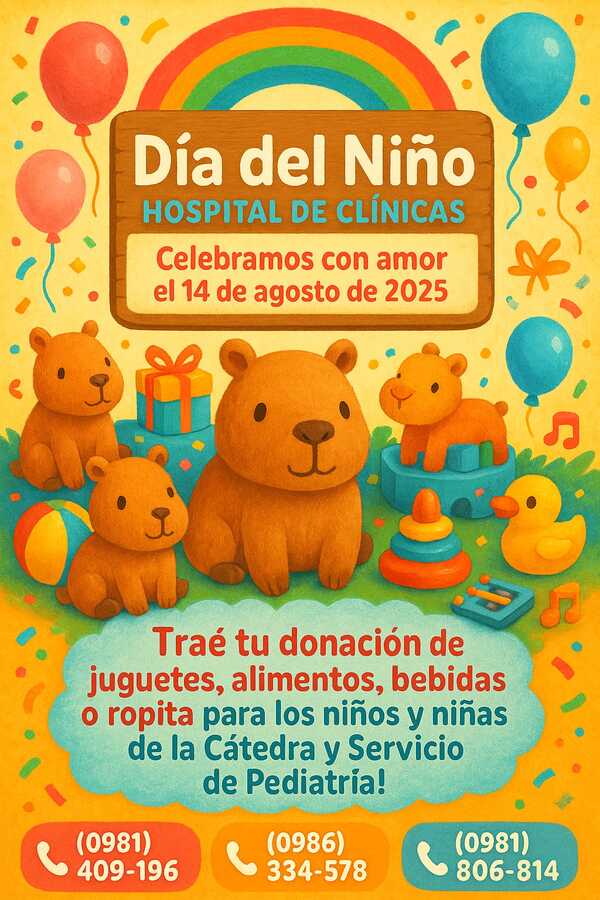 Cátedra de Pediatría de Clínicas agasajará a pequeños pacientes con tradicional Semana del Niño - .::Agencia IP::.