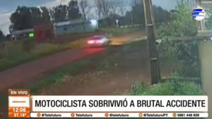Motociclista sobrevivió a brutal accidente
